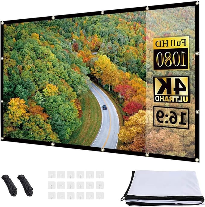 Projectiescherm 16:9 HD Vouwbaar voor Thuisbioscoop en Buitengebruik (120 inch)