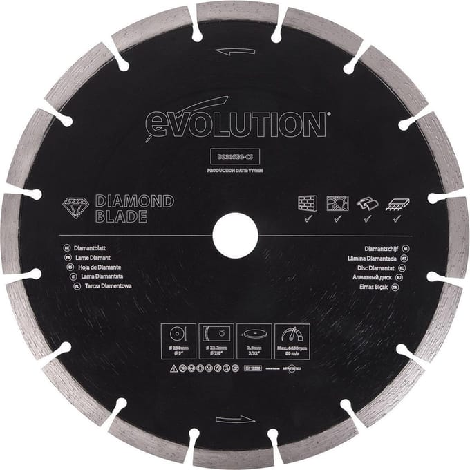 EVOLUTION - DIAMANTBLAD VOOR ALGEMEEN GEBRUIK - 230 X 22.2 X 2.5 MM - 16 T