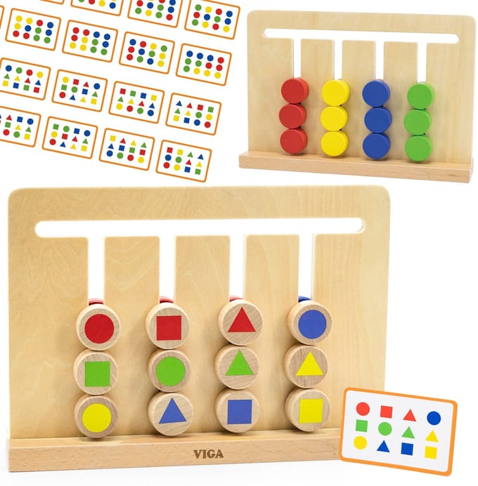 VIGA Montessori Kleur- en figuurpuzzelspel