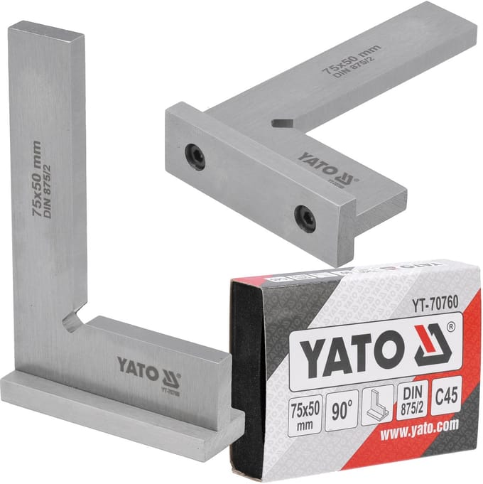 Yato Stalen Hoek 90° 75x50mm DIN 875/II met Voet