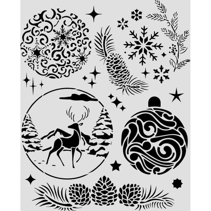 Stamperia Sjabloon "Christmas Balls", 20 x 25 cm
