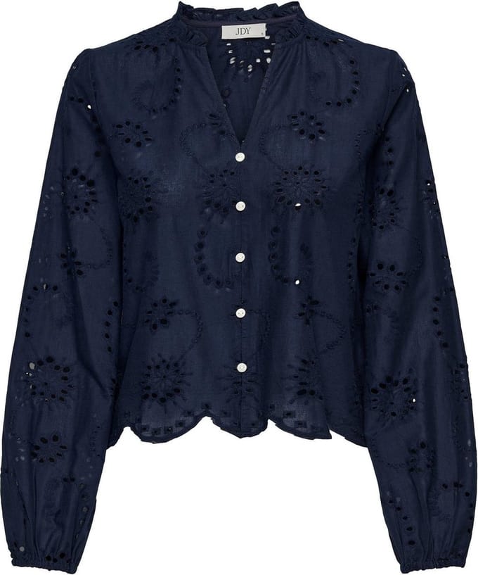 JDY - JDYDITTE L/S EMBRODERIE SHORT SHIRT WVN - Dames - Blouses