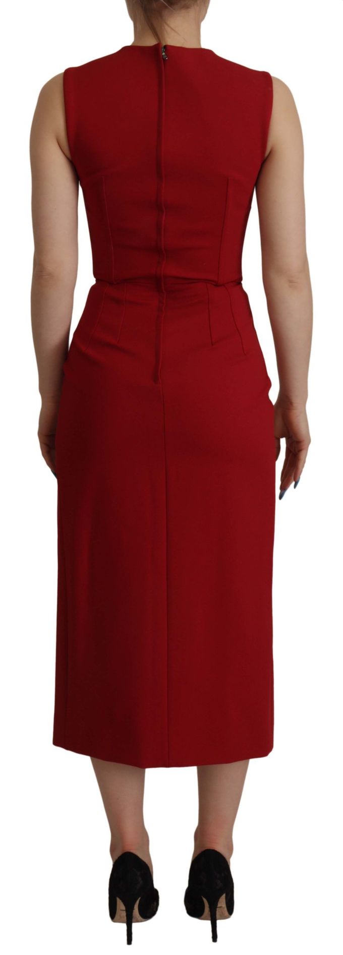 Dolce & Gabbana Rode Sweetheart Hals Bodycon Midi Damesjurk