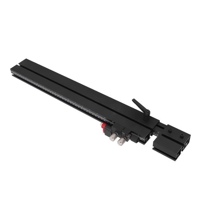 Verstekmeter Hek Tafelzaag Uitbreidingssysteem Nauwkeurig Aluminiumlegering T-sleuf Rail Metrisch Imperiaal black