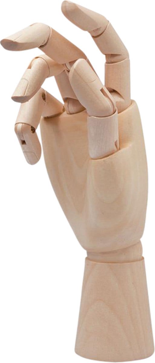 Ledenhand conda rechts vrouw 25 cm naturel hout