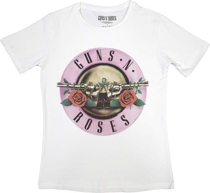 Guns N' Roses - Classic Logo Dames T-shirt - S - Wit
