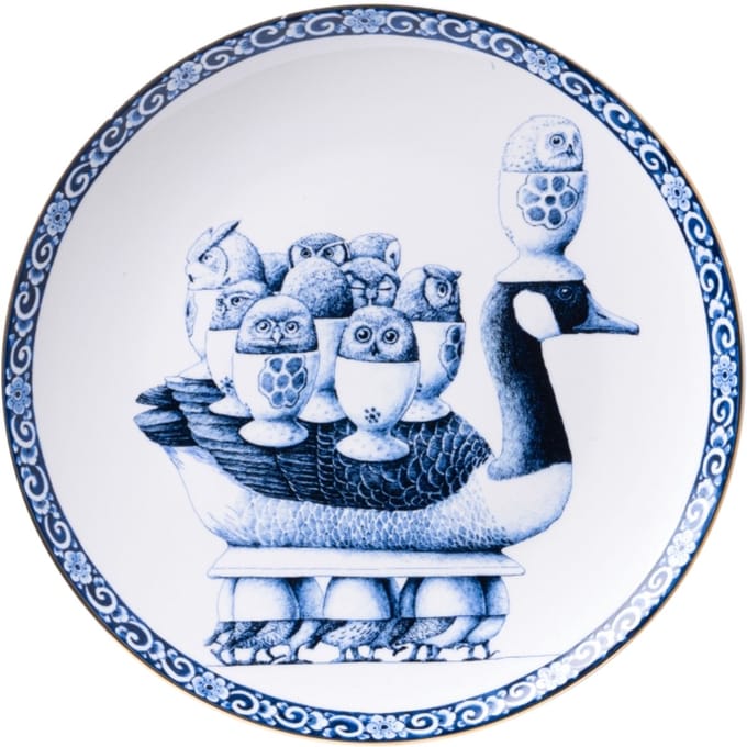 Heinen Delfts Blauw - Wandbord Redmer Hoekstra - Eend - Keramiek - 26 cm