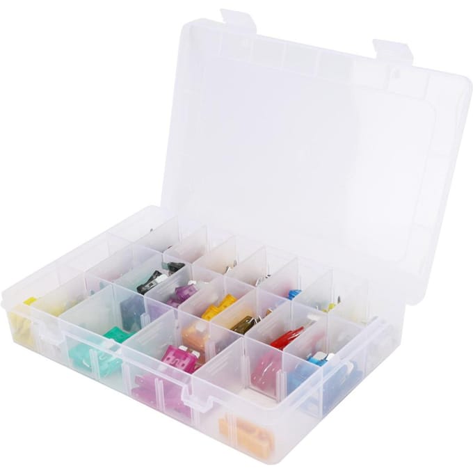 220 stuks Medium Kleine Auto Zekering Kit 2~35A Snel Smeltende Zekering Compartiment Kit white