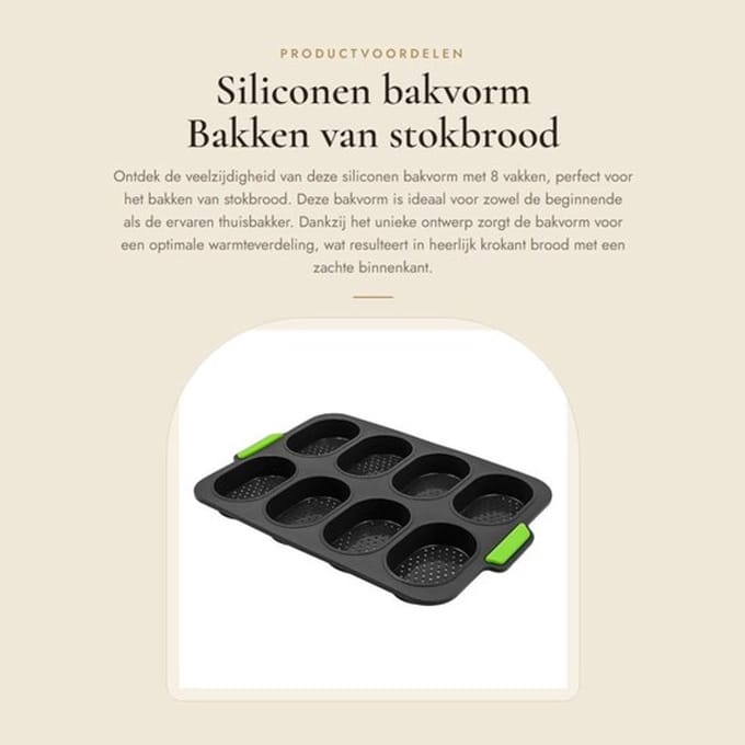 Solidchoice - Dailygoody - Siliconen bakvorm - Bakken van stokbrood