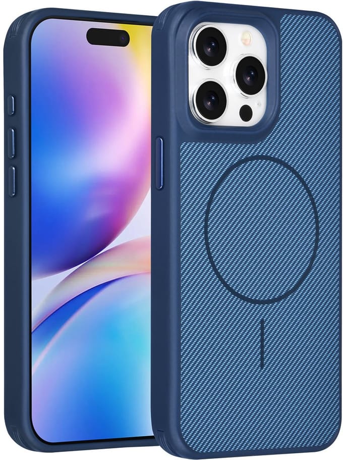TUNIQ Back cover voor iPhone 15 Pro Max - MagSafe - Antishock - Blauw
