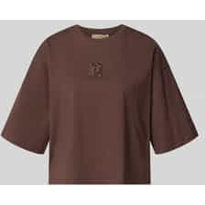 Kort boxy fit T-shirt met ronde hals