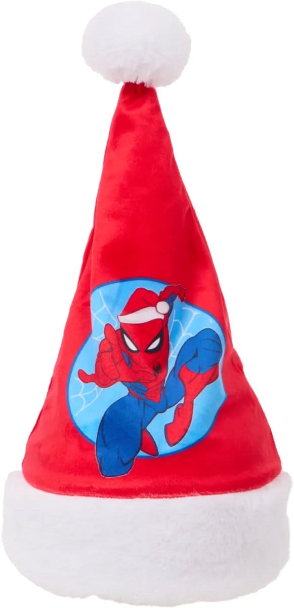 Kerstmuts - Spiderman - rood met pompom - Marvel - 3+