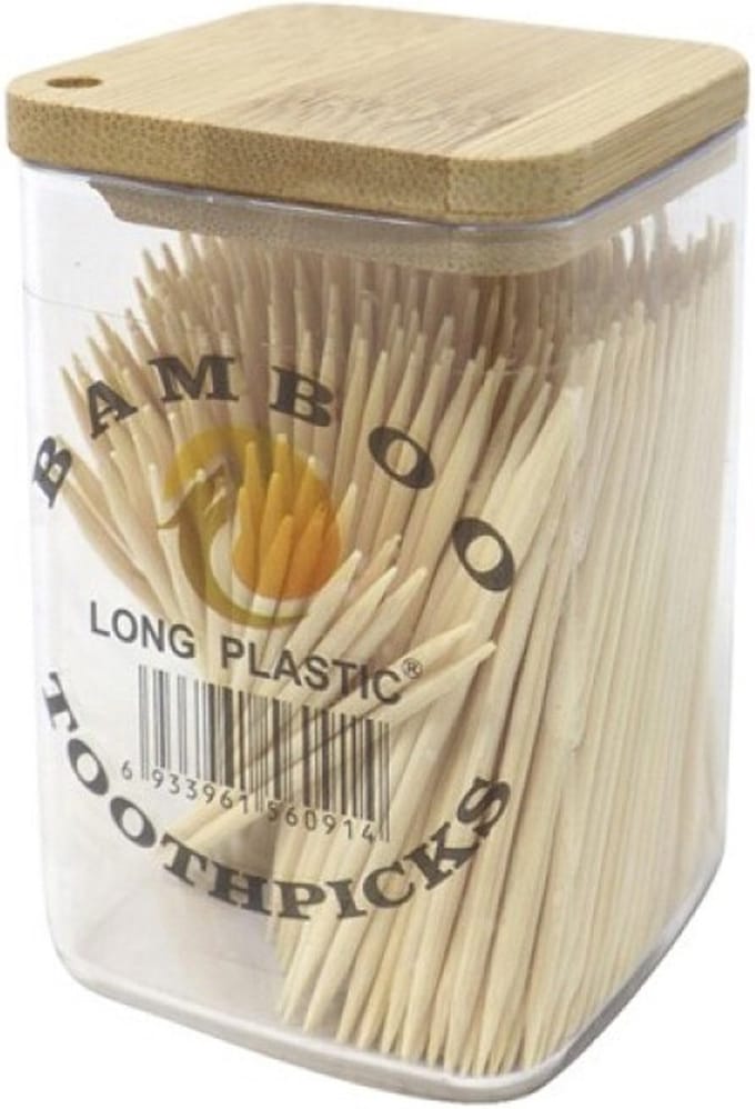 Concorde Cocktail/tapas prikkers - in potje - 500x - bamboe - 8 cm