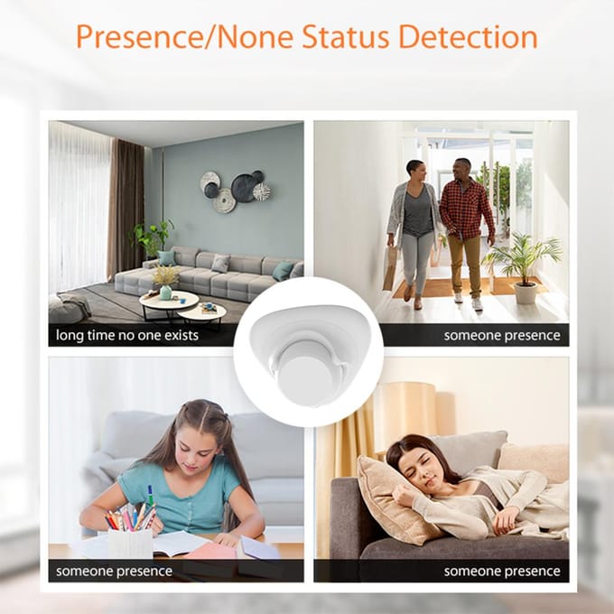Capteur de présence radar 24G MmWave Zigbee TY APP Télécommande Détecteur de mouvement intelligent Capteur PIR blanc