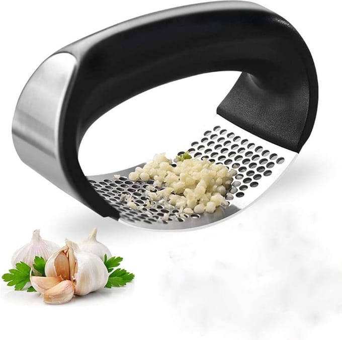 Knoflookpers – RVS Gemberpers & Knoflooksnijder – Duurzame Handpers – Ergonomisch Ontwerp