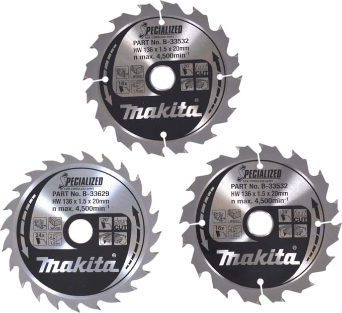 Makita B-33897 Cirkelzaagbladset 136 x 20 x 1 mm 1 set(s)