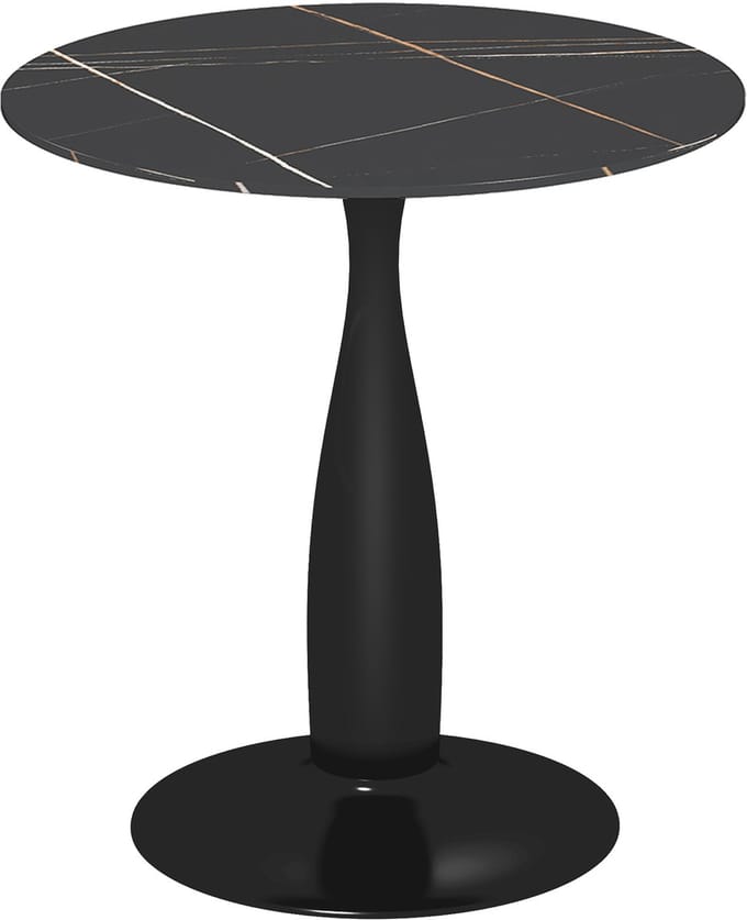 HOMCOM-Esstisch-MDF, Stahl-70L x 70B x 74H cm-Schwarz