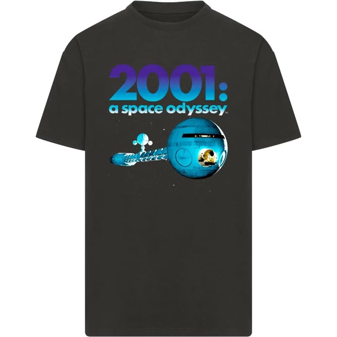 Merchcode A Space Odyssey - Spaceship Oversize Heren Tshirt - S - Zwart