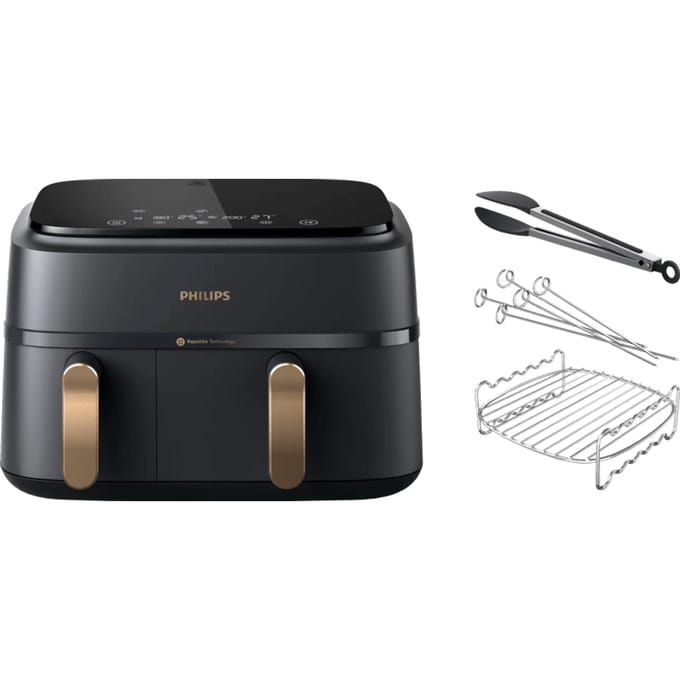 Philips 3000 series Dual Basket NA352/00 + Dubbellaagse kookset