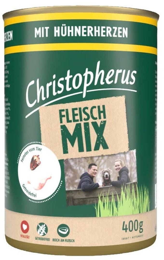 Christopherus vleesmix 6x400g - met kippenhartjes