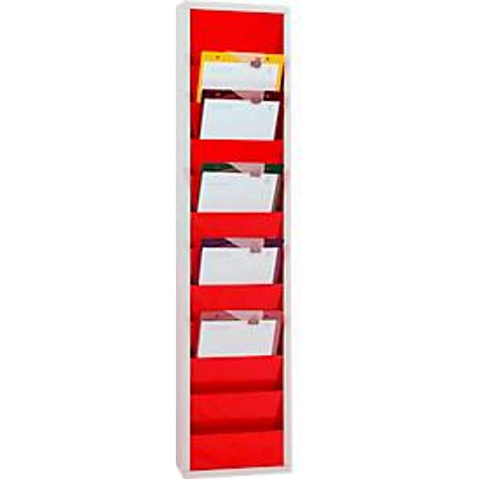 Werklplaatsplanner Eichner 9019-00201, 1 kolom, voor 10 opdrachtmappen, rood