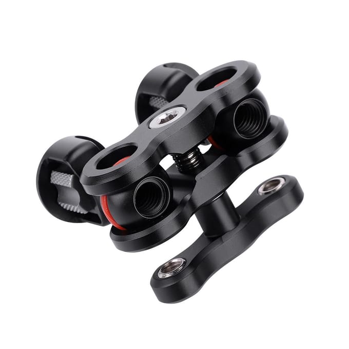 Multifunctionele Dubbele Kogelkop Schoenplaat Magische Arm Montage Adapter Camera Accessoire black