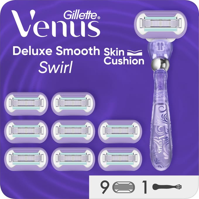 Gillette Venus Extra Smooth Swirl - Voor Een Extra Gladde Scheerbeurt - 1 Handvat - 9 Scheermesjes