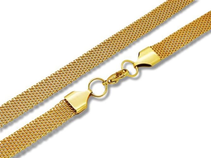 Amanto Ketting Djeni - 316L Staal - Gewoven Schakel - 8mm - 50cm