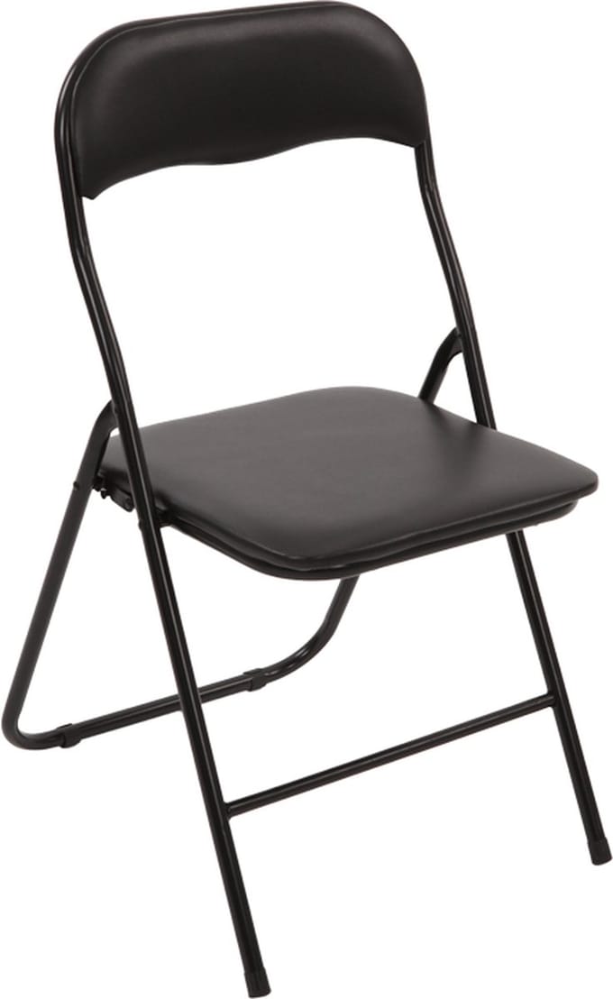 V-part klapstoel - Zithoogte: 40 cm - Metaal - Campingstoel - Zwart