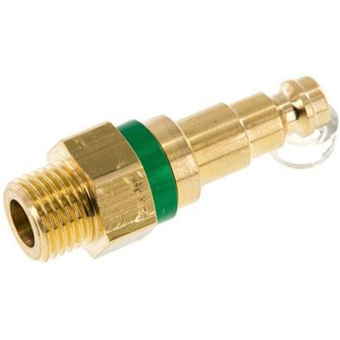 Messing DN 5 Groen Luchtkoppeling Insteeknippel G 1/4 inch Buitendraad Double Shut-Off