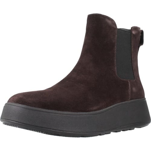 FitFlop F-MODE SUEDE FLATFORM Dames Chelsea Boots Chocoladebruin