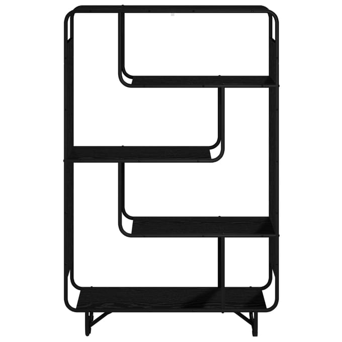 vidaXL - Highboard - Zwart - eiken - 93.5 - x - 37.5 - x - 144 - cm - Bewerkt - hout