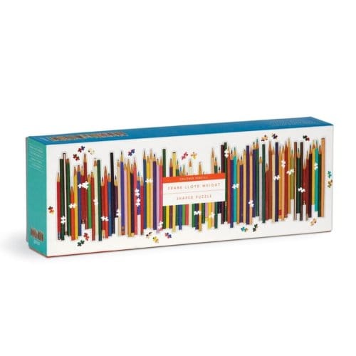 Frank Lloyd Wright Colored Pencils Shaped 1000 Piece Panoramic Puzzle - Galison