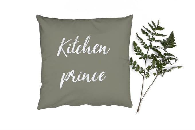 Sierkussens - Kussentjes Woonkamer - 60x60 cm - Quotes - Kitchen prince - Mannen - Spreuken