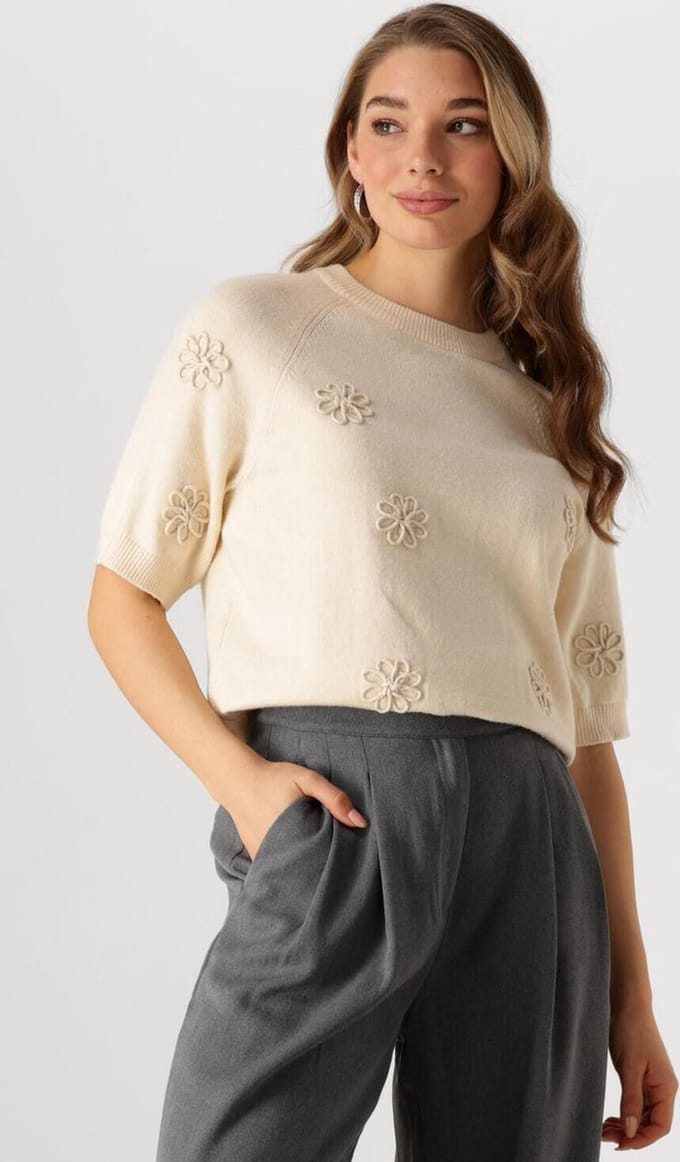 Object Objlaney Rubin Ss Pullover E Div Truien & vesten Dames - Sweater - Hoodie - Vest- Beige - Maat XS