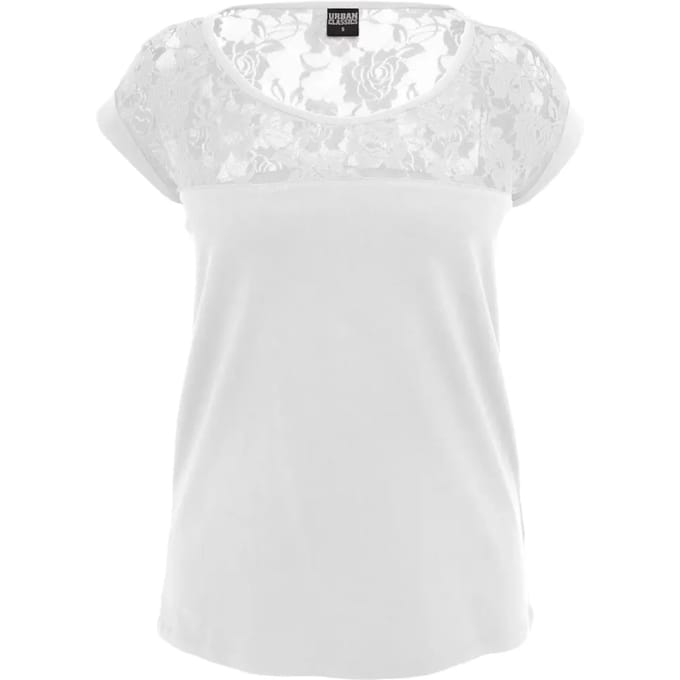 Urban Classics - Laces Dames T-shirt - M - Wit