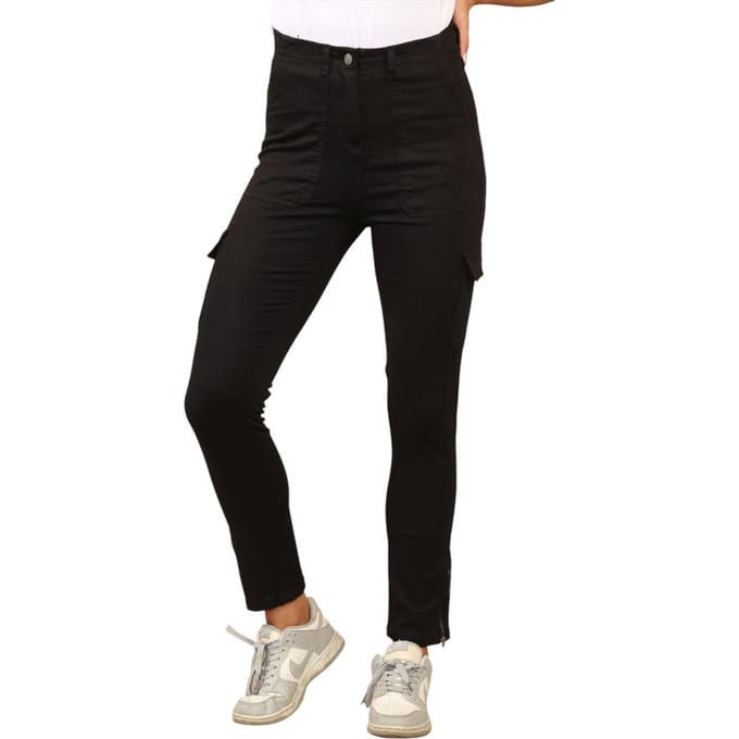 MYT Dames Cargo Chino Enkel Grazer Broek in Zwart