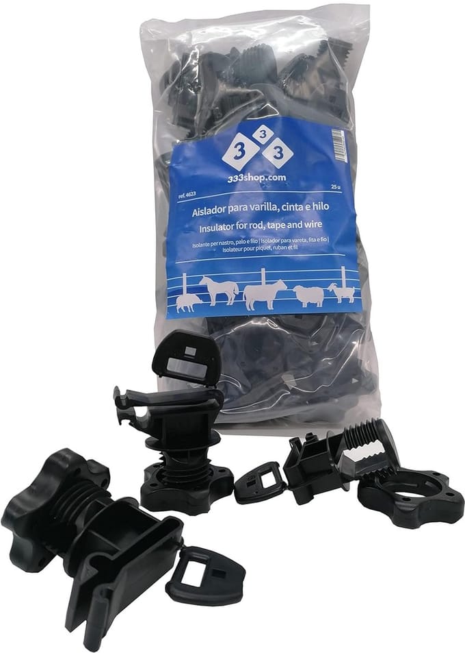 Isolatieset Omheining - Paal Isolator - Veilige Omheining - 25 Stuks Set - Zwart