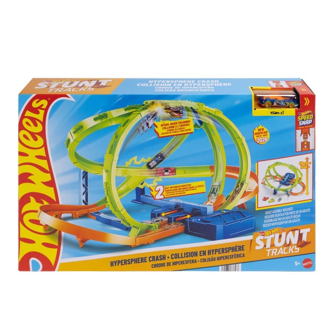 Hot Wheels Stunt Tracks Hypersphere Crash - Met 1 metalen auto