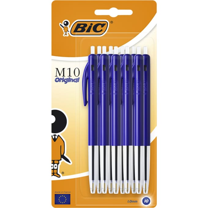 BIC M10 Original - Balpennen - Pen - Uitschuifbaar - Klikmechanisme - Balpen - Pennen - 10 Stuks