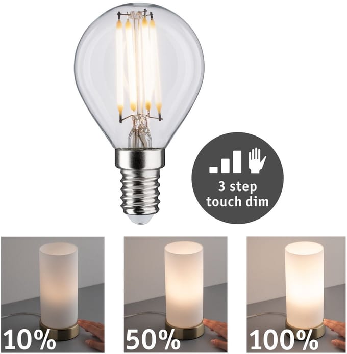 Filament 230 V Touch Dim LED-kogellamp E14 432lm 5W 2700K dimbaar Helder