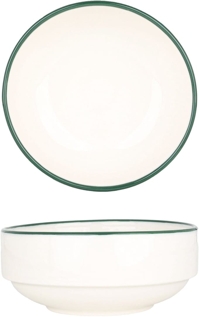 Rinart Serveerschaal - Green Edge - Porselein - 10 cm (200cc) - set van 2
