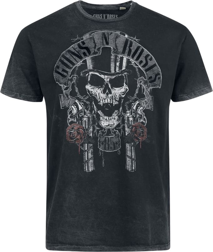 Guns N' Roses Top Hat Heren T-shirt - grijs - S