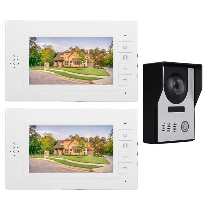 Video Deurbel 2 Stuks 7in TFT Scherm Handsfree Bellen Monitor Nachtzicht Buitencamera Video