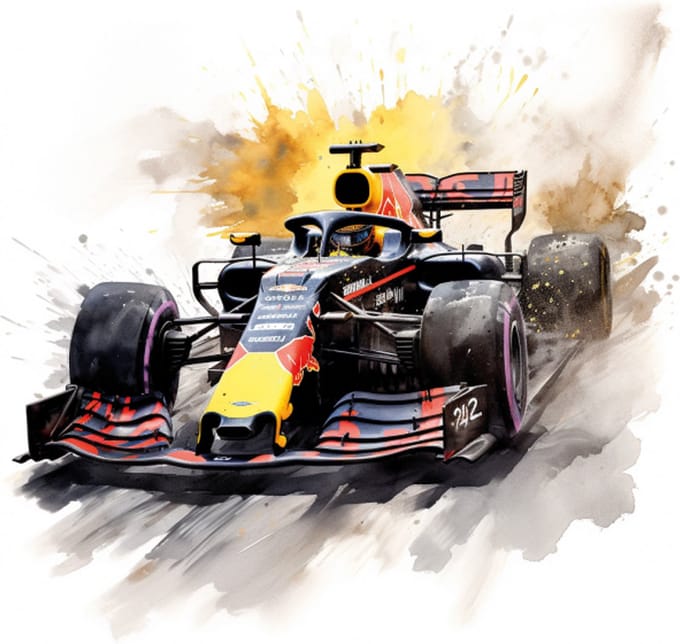 Muursticker raceauto Formule 1 - 60cm breed 60cm hoog - muursticker auto kinderkamer