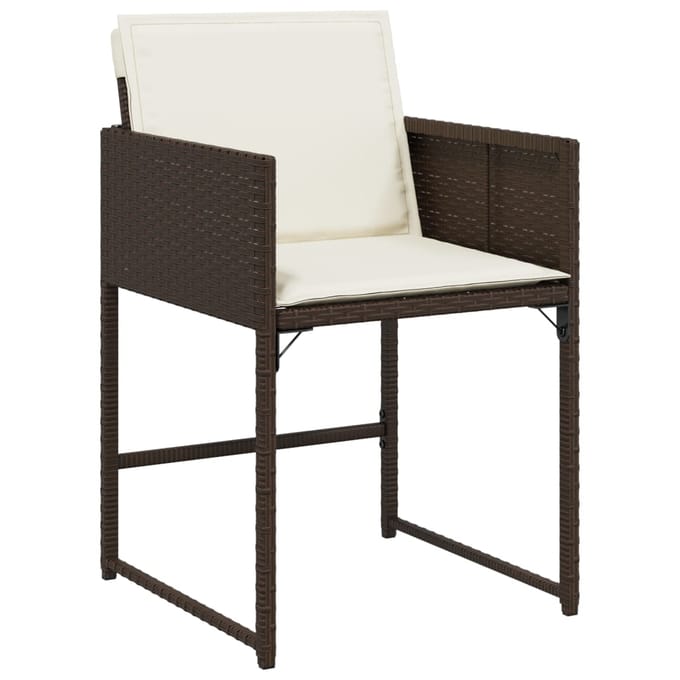 vidaXL - Tuinstoelen - 4 - st - met - kussens - poly - rattan - bruin