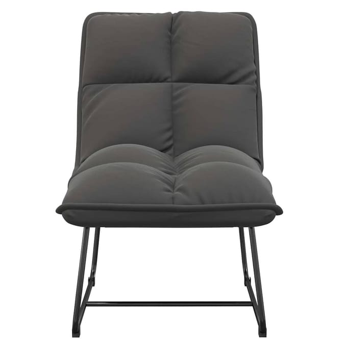 vidaXL - Loungestoel - met - metalen - frame - fluweel - donkergrijs