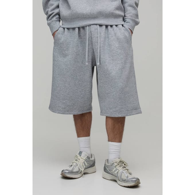 Essentiële Jersey Jort | Grey Marl | Size Medium