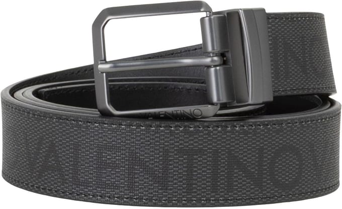 VALENTINO riem Billie Leather Belt W130 Antrac / Nero antraciet