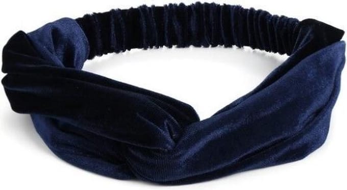 New Age Devi - Stijlvolle haarband - velvet navydonker blauw